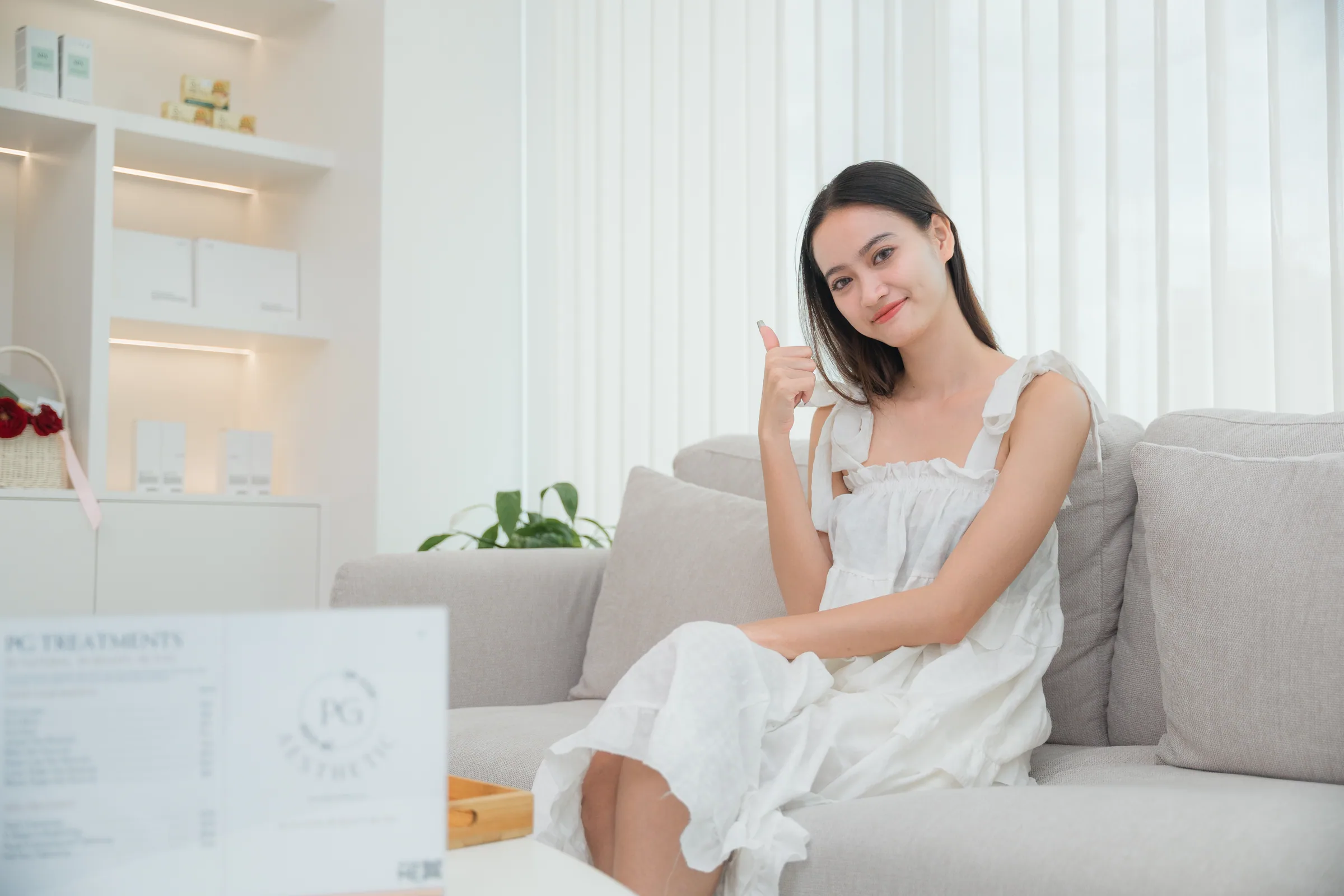 Client relaxing at PG Aesthetic Center in Phnom Penh
